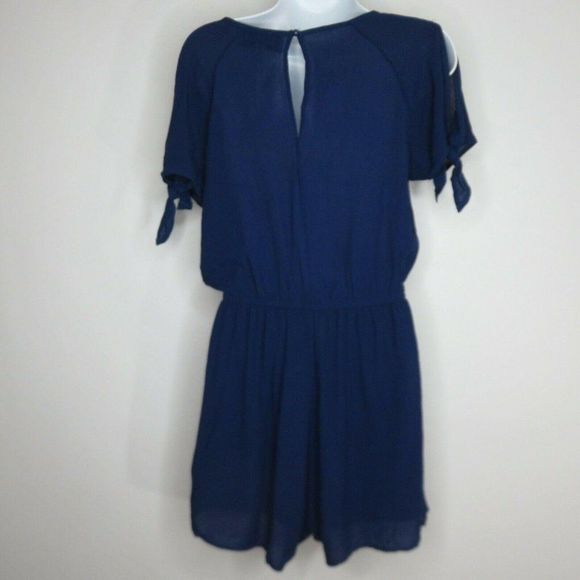 Blue Rain Size S Embroidered Romper Shorts Set Boho Floral - Picture 5 of 7